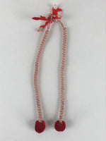 Japanese Haori Himo Ties Kimono Jacket Vtg Kimono Accessory Silk Pink Red OJ190