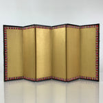 Japanese Hina Doll Miniature Furniture Vtg Gold Folding Screen Panel Byobu ID476