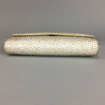 Japanese Kimono Clutch Bag Fabric Silver Beads Floral Design Purse Mirror KB7