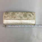 Japanese Kimono Clutch Bag Fabric Silver Beads Floral Design Purse Mirror KB7