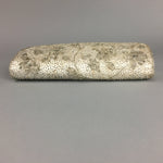 Japanese Kimono Clutch Bag Fabric Silver Beads Floral Design Purse Mirror KB7