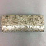 Japanese Kimono Clutch Bag Fabric Silver Beads Floral Design Purse Mirror KB7