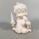 Japanese Kokeshi Doll Vtg Figurine Porcelain Baby Angel White KF526