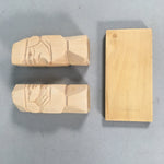 Japanese Kokeshi Wooden Doll 2pc Vtg Figurine Ainu Carving Set KF548