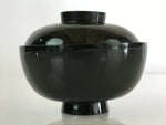 Japanese Lacquerware Lidded Bowl Vtg Urushi Green Red Owan Soup Rice LB18