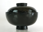 Japanese Lacquerware Lidded Bowl Vtg Urushi Green Red Owan Soup Rice LB19