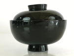 Japanese Lacquerware Lidded Bowl Vtg Urushi Green Red Owan Soup Rice LB19