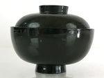 Japanese Lacquerware Lidded Bowl Vtg Urushi Green Red Owan Soup Rice LB20