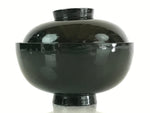 Japanese Lacquerware Lidded Bowl Vtg Urushi Green Red Owan Soup Rice LB21
