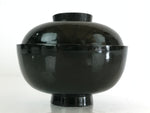 Japanese Lacquerware Lidded Bowl Vtg Urushi Green Red Owan Soup Rice LB23