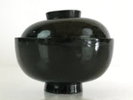 Japanese Lacquerware Lidded Bowl Vtg Urushi Green Red Owan Soup Rice LB23