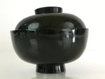 Japanese Lacquerware Lidded Bowl Vtg Urushi Green Red Owan Soup Rice LB23