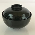 Japanese Lacquerware Lidded Bowl Vtg Urushi Green Red Owan Soup Rice LB23