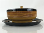 Japanese Modern Lacquerware Lidded Snack Bowl Kashiki Vtg Tea Ceremony PX669