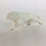 Japanese Pocelain Leopard Figurine Vtg Kokeshi Doll Pottery White Okimono KF567