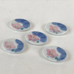 Japanese Porcelain Chopstick Rest Holder 5pc Set Vtg Bellflower Hashioki CR268