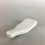 Japanese Porcelain Chopstick Rest Holder Vtg Hagoita White Paddle Handmade CR186