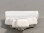 Japanese Porcelain Chopstick Rest Holder Vtg Hagoita White Paddle Handmade CR193