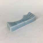 Japanese Porcelain Chopstick Rest Holder Vtg Light Blue Ribbon Hashioki CR226