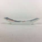 Japanese Porcelain Chopstick Rest Holder Vtg Sometsuke Red Chrysanthemum CR205