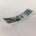 Japanese Porcelain Chopstick Rest Holder Vtg Sometsuke Red Chrysanthemum CR205