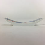 Japanese Porcelain Chopstick Rest Holder Vtg Sometsuke Red Chrysanthemum CR210