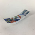 Japanese Porcelain Chopstick Rest Holder Vtg Sometsuke Red Chrysanthemum CR210