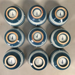 Japanese Porcelain Teacup Set 9pc Vtg Box Yunomi Sencha Bancha PX520