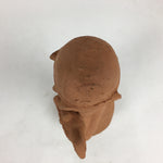 Japanese Pottery Doll Haniwa Statue Vtg Wooden Box Soldier Brown PX598