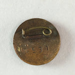 Japanese Small Badge Vtg Metal Brooch Round School Pin Tree Black J731