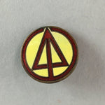 Japanese Small Badge Vtg Metal Brooch Round School Pin Tree J732