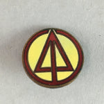 Japanese Small Badge Vtg Metal Brooch Round School Pin Tree J732