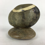 Japanese Stone Art Figurine Vtg Gray Hand-painted Daruma Ornament KF575