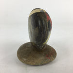 Japanese Stone Art Figurine Vtg Gray Hand-painted Daruma Ornament KF575