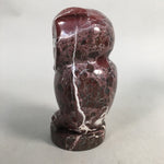 Japanese Stone Statue Vtg Lucky Charm Owl Bird Purple BD570