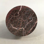 Japanese Stone Statue Vtg Lucky Charm Owl Bird Purple BD570