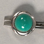 Japanese Tiepin Tie Clip Tack Vtg Clothing Accessory Necktie Cloisonné Green JK9