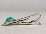 Japanese Tiepin Tie Clip Tack Vtg Clothing Accessory Necktie Cloisonné Green JK9