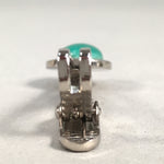 Japanese Tiepin Tie Clip Tack Vtg Clothing Accessory Necktie Cloisonné Green JK9