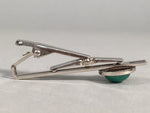 Japanese Tiepin Tie Clip Tack Vtg Clothing Accessory Necktie Cloisonné Green JK9