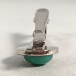 Japanese Tiepin Tie Clip Tack Vtg Clothing Accessory Necktie Cloisonné Green JK9