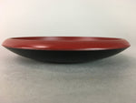 Japanese Wood Lacquer Plate Replica Vtg Floral Carving Round Red Black QT57
