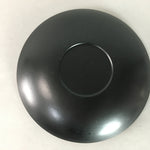 Japanese Wood Lacquer Plate Replica Vtg Floral Carving Round Red Black QT57