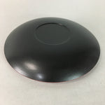 Japanese Wood Lacquer Plate Replica Vtg Floral Carving Round Red Black QT57
