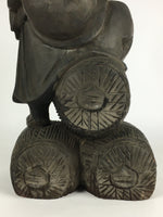 Japanese Wooden Statue Vtg 7 Lucky Gods Daikokuten Wood Carving BD806