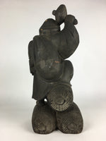 Japanese Wooden Statue Vtg 7 Lucky Gods Daikokuten Wood Carving BD806