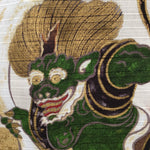 Japanese Wrap Cloth Furoshiki Fabric Cotton Demons Gold Green FU128