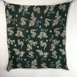 Japanese Wrap Cloth Furoshiki Vtg Fabric Cotton Green Fern Plant Leaves FU195