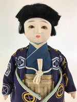 Japanese Yoshihama Ningyo Boy girl Hina Doll Festival Purple Kimono Obi PX649