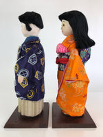 Japanese Yoshihama Ningyo Boy girl Hina Doll Festival Purple Kimono Obi PX649